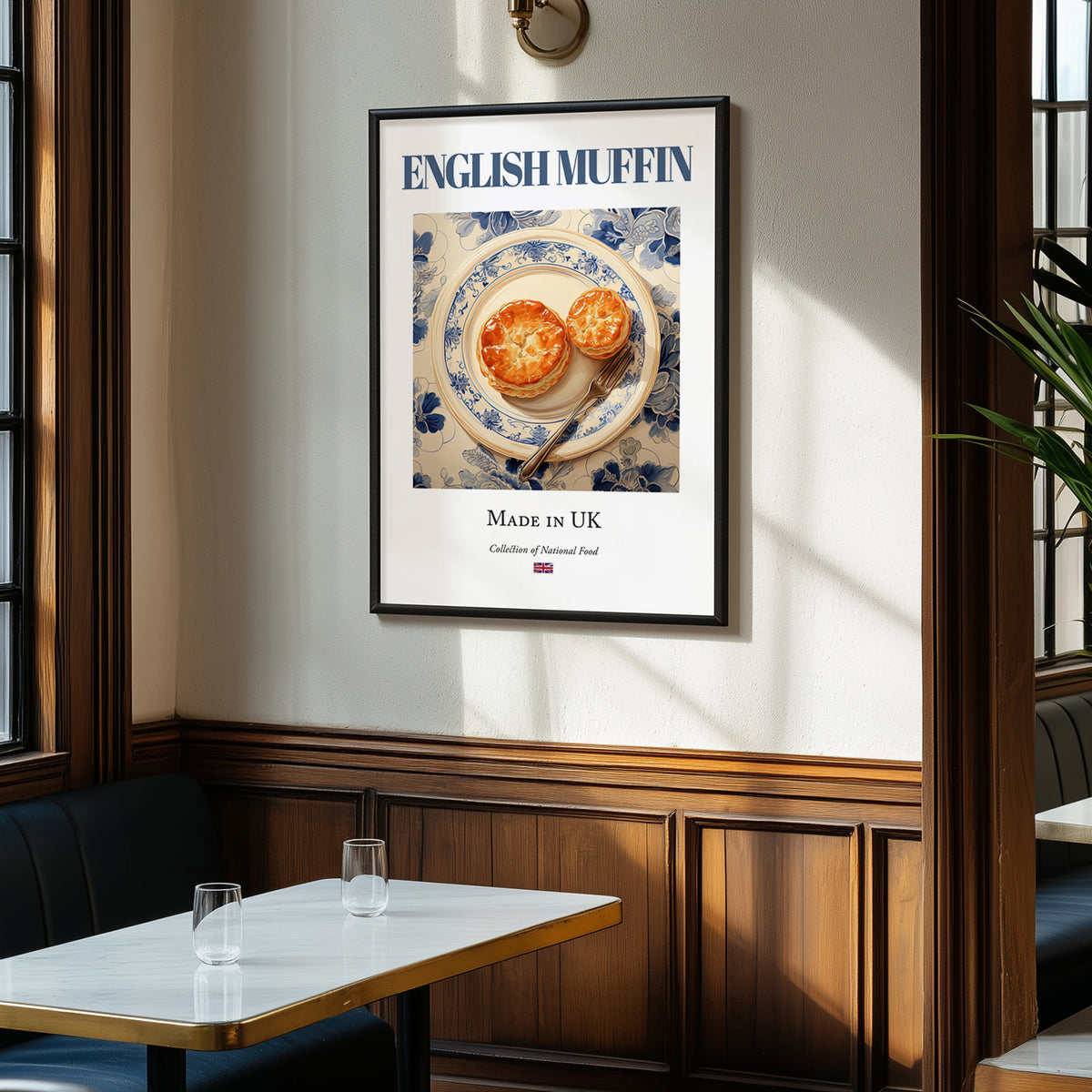 English Muffin – English Bread Dish, Restaurant Poster, clean layout with no caption