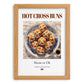 Hot Cross Buns – English Dessert Dish, Café Painting, set in oak frame