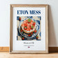 Eton Mess – English Dessert Dish, Food Bar Still Life, in wooden frame leaning on the floor