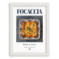 Focaccia – Italian Bread Dish, Tavern Still Life, placed in minimal white frame