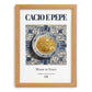 Cacio e Pepe – Italian Pasta, Osteria Illustration, set in oak frame
