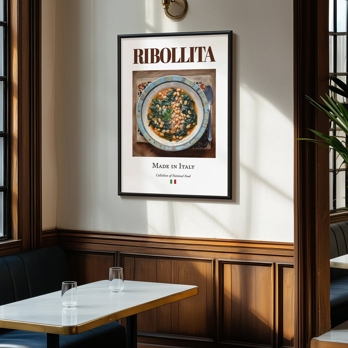 Ribollita – Italian Soup Dish, Food Bar Print, clean layout with no caption