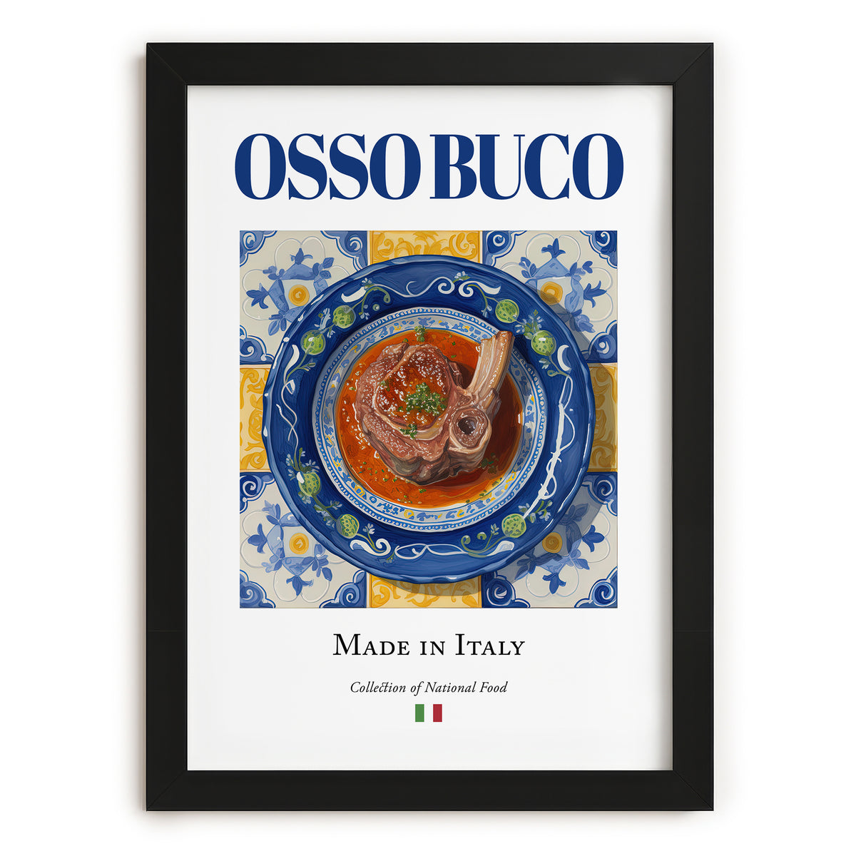 Osso Buco – Italian Meat Dish, Tavern Poster, in sleek black frame