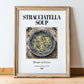 Stracciatella Soup – Italian Soup Dish, Bistro Wall Decor, in wooden frame leaning on the floor