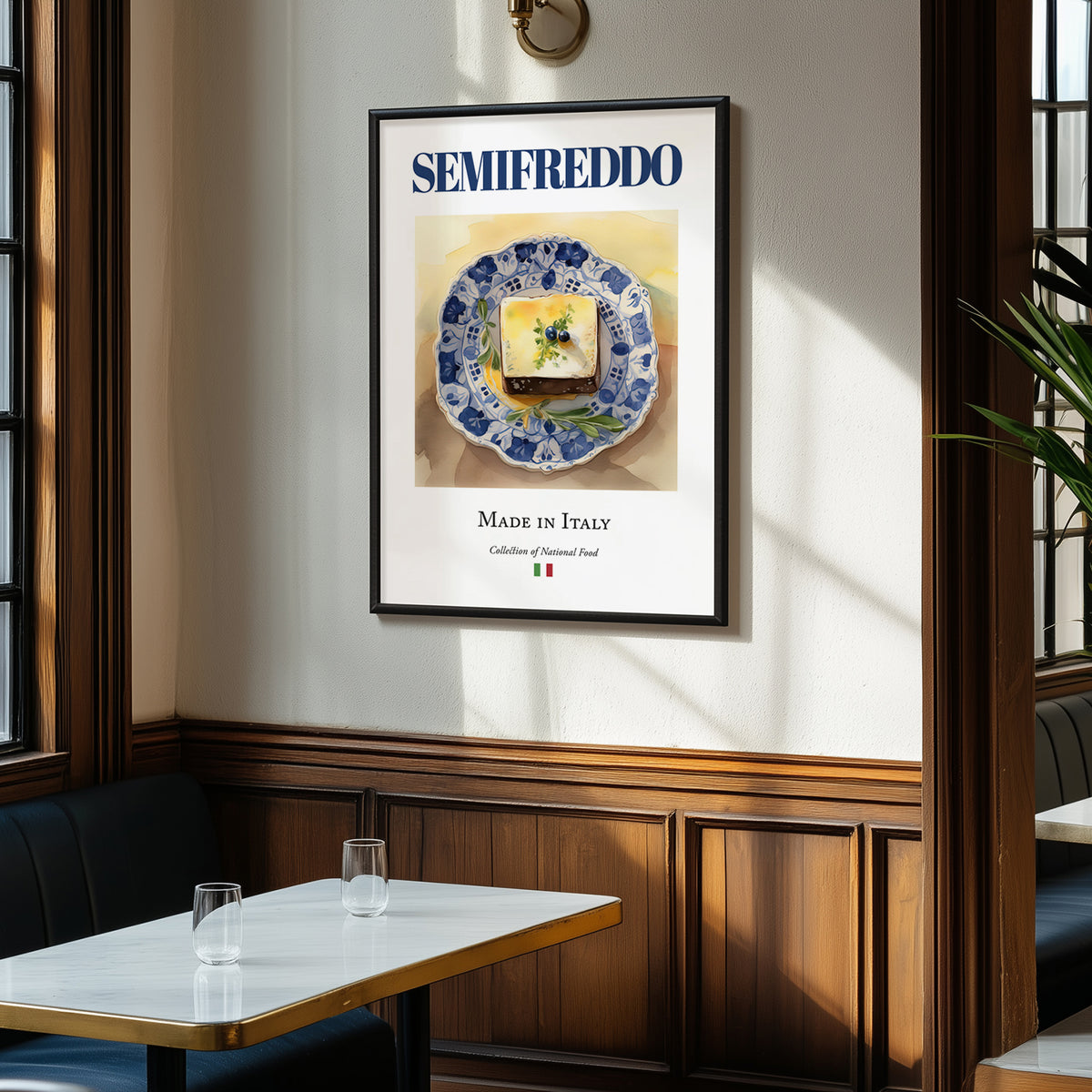 Semifreddo – Italian Dessert Dish, Restaurant Painting, clean layout with no caption
