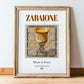 Zabaione – Italian Dessert Dish, Bistro Print, in wooden frame leaning on the floor