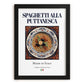 Spaghetti alla Puttanesca – Italian Pasta, Osteria Painting, in sleek black frame
