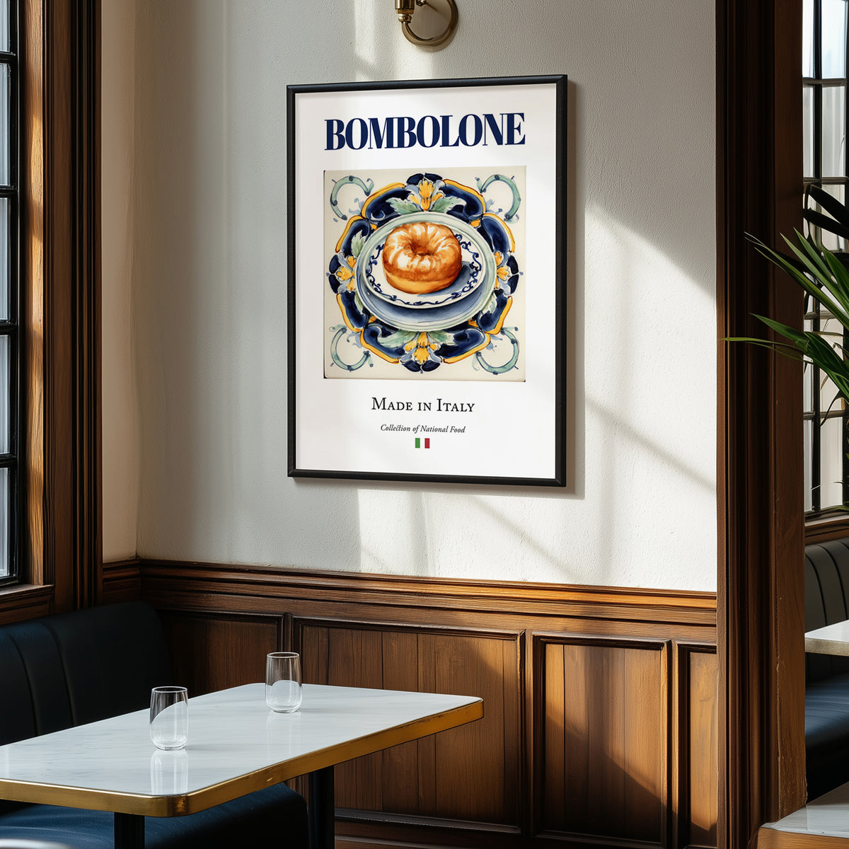 Bombolone – Italian Dessert Dish, Café Wall Decor, clean layout with no caption