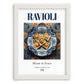 Ravioli – Italian Pasta, Osteria Print, placed in minimal white frame