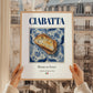 Ciabatta – Italian Bread Dish, Brasserie Poster, styled in a charming Paris street view