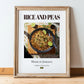 Rice and Peas – Jamaican Rice Dish, Food Bar Still Life, in wooden frame leaning on the floor