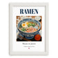 Ramen – Japanese Soup Dish, Café Wall Art, placed in minimal white frame