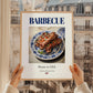 Barbecue – American Meat Dish, Café Poster, styled in a charming Paris street view