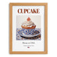 Cupcake – American Dessert Dish, Café Wall Decor, set in oak frame