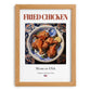 Fried Chicken – American Meat Dish, Restaurant Poster, set in oak frame