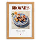 Brownies – American Dessert Dish, Tavern Print, set in oak frame