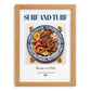 Surf and Turf – American Meat Dish, Tavern Wall Decor, set in oak frame
