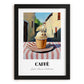 Gelato Caffe – Italian Street Café Scene, Gelato Illustration, in sleek black frame