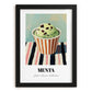 Menta – on Striped Tablecloth, Gelato Poster, in sleek black frame