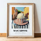 Gelato Mascarpone – Italian Street Café Scene, Gelato Still Life, in wooden frame leaning on the floor
