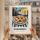 Pizza Margherita – Italian Urban Café Scene, Pizza Still Life, styled in a charming Paris street view