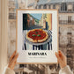 Pizza Marinara – Italian Outdoor Café Scene, Pizza Painting, styled in a charming Paris street view