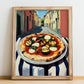 Pizza Ortolana – Italian Café on the Corner, Pizza Poster, no-text version framed in wood