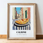 Pizza Calzone – Italian Outdoor Café Scene, Pizza Wall Art, in wooden frame leaning on the floor