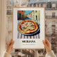 Pizza Siciliana – Italian Street Café Scene, Pizza Painting, styled in a charming Paris street view