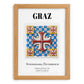 Graz, Austria – Travel Poster, set in oak frame