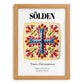 Sölden, Austria – Tourist Destination Poster, set in oak frame