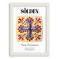 Sölden, Austria – Tourist Destination Poster, placed in minimal white frame