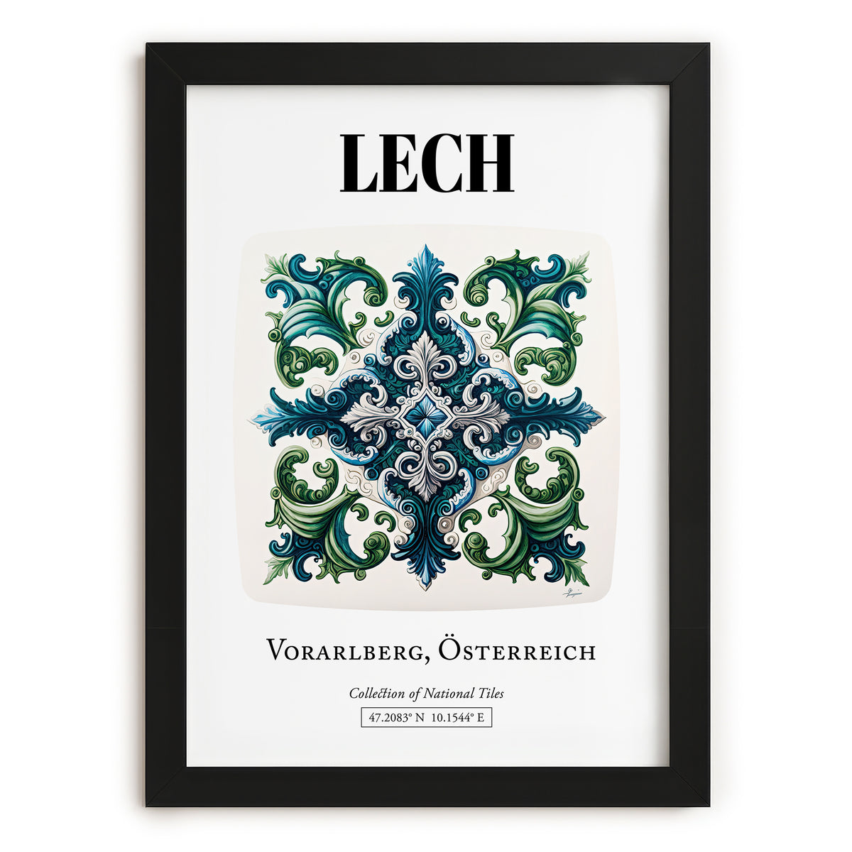 Lech, Austria – Travel Poster, in sleek black frame