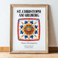 St. Christoph Am Arlberg, Austria – Architectural Travel Art, in wooden frame leaning on the floor