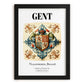 Ghent, Belgium – Travel Poster, in sleek black frame