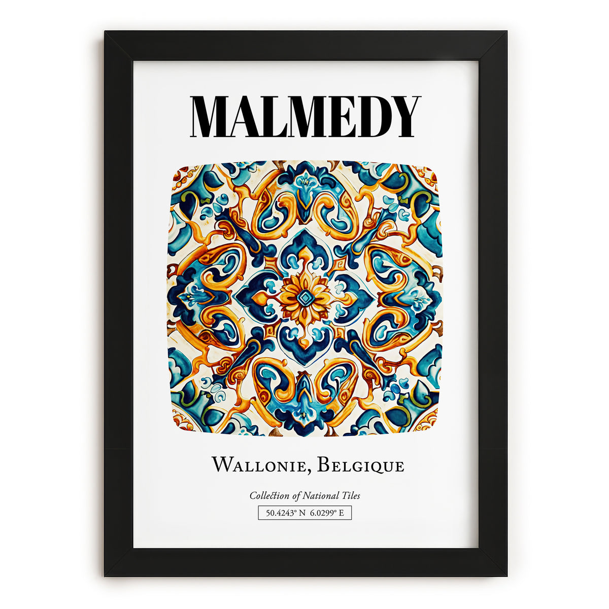 Malmedy, Belgium – Travel Print, in sleek black frame