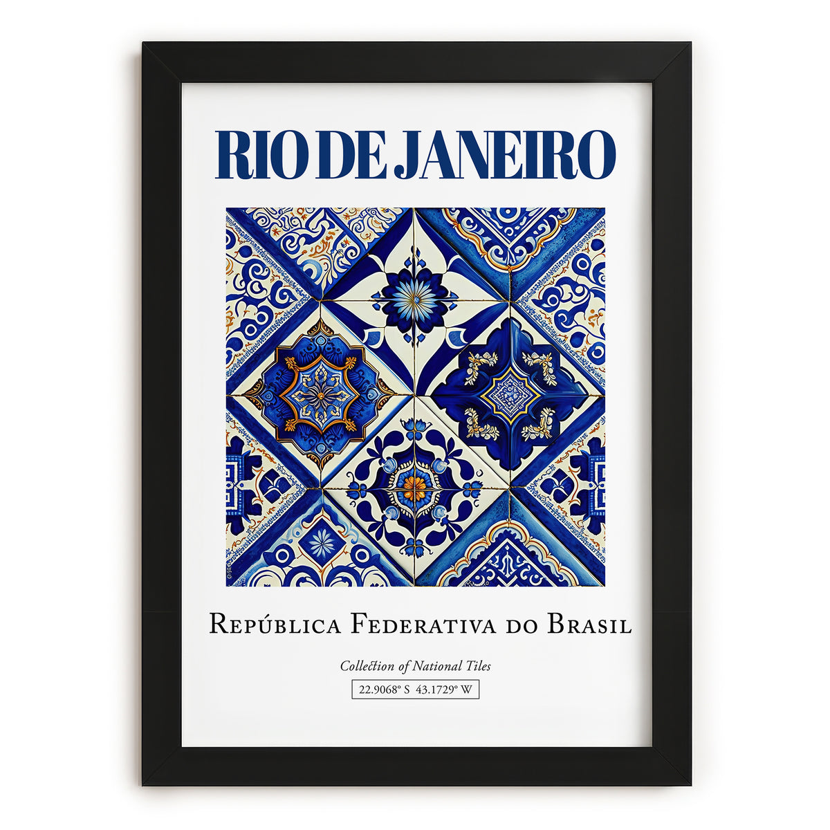 Rio de Janeiro, Brasil – Travel Wall Art, in sleek black frame