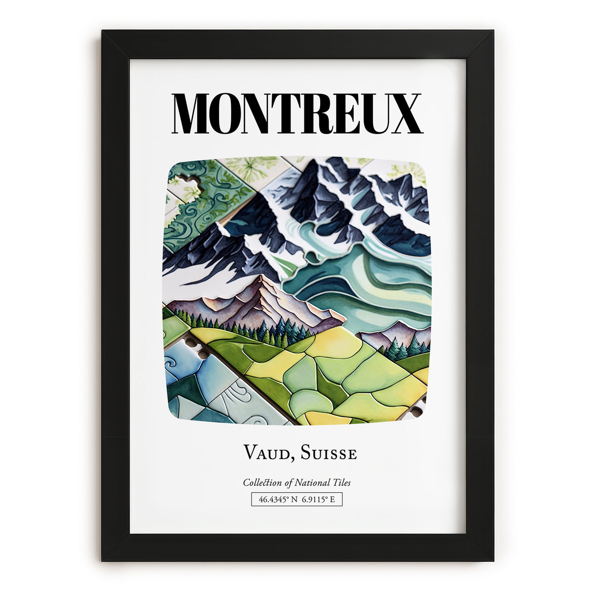 Montreux, Switzerland – Travel Wall Decor, in sleek black frame