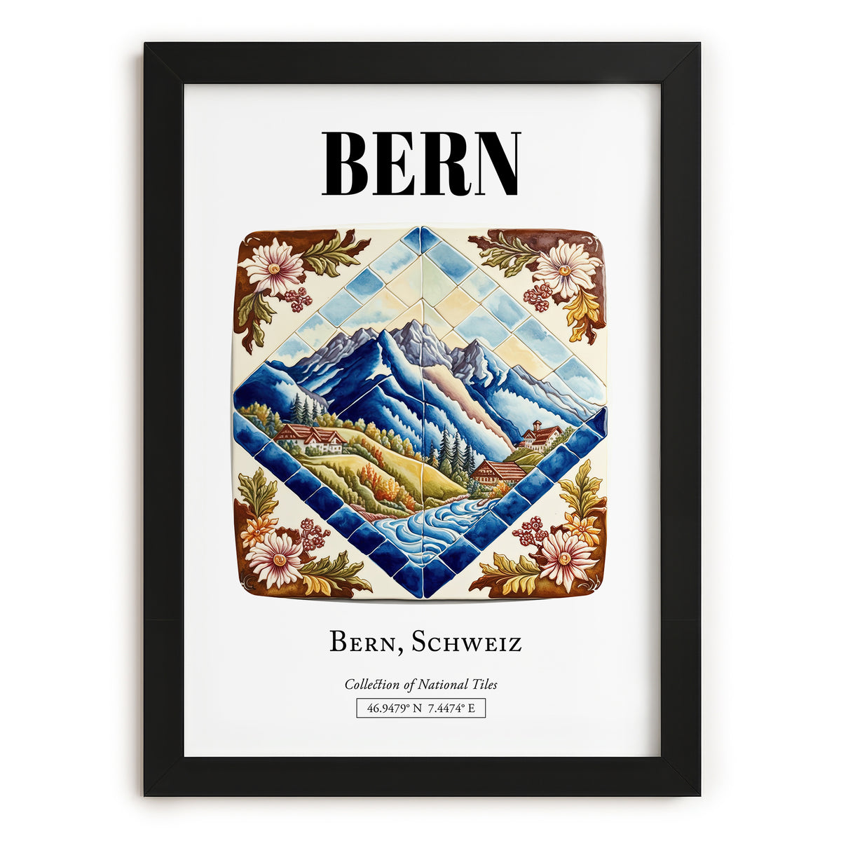 Bern, Switzerland – Travel Wall Decor, in sleek black frame