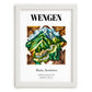 Wengen, Switzerland – Travel Poster, placed in minimal white frame