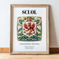 Scuol, Switzerland – Travel Wall Art, in wooden frame leaning on the floor