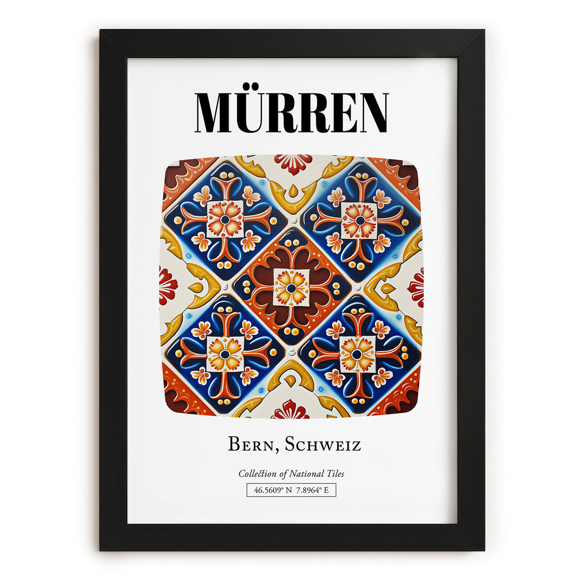 Mürren, Switzerland – Travel Print, in sleek black frame