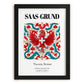 Saas-grund, Switzerland – Travel Poster, in sleek black frame