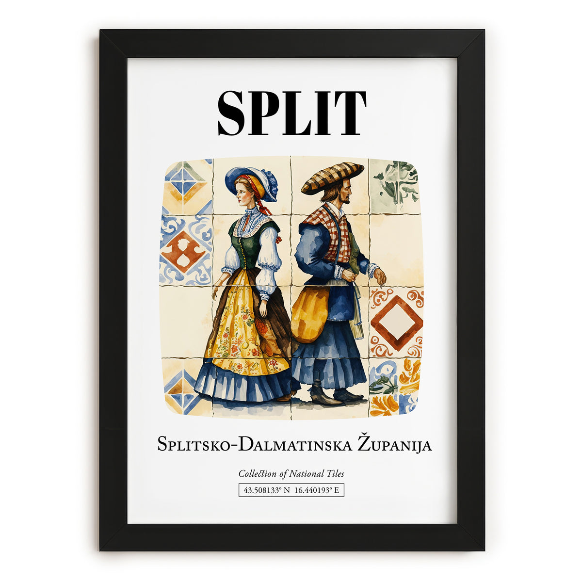 Split, Croatia – Travel Print, in sleek black frame