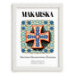 Makarska, Croatia – Retro Travel Poster, placed in minimal white frame