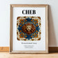 Cheb, Czech Republic – Travel Print, in wooden frame leaning on the floor