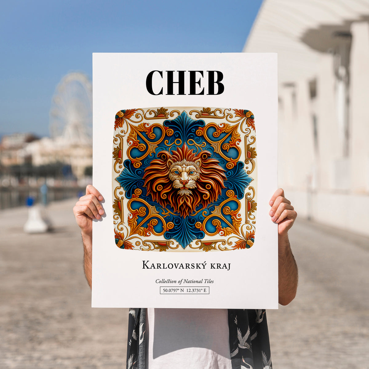 Cheb, Czech Republic – Travel Print, no-text version framed in wood