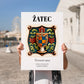 Žatec, Czech Republic – Historic Cities Art Print, no-text version framed in wood