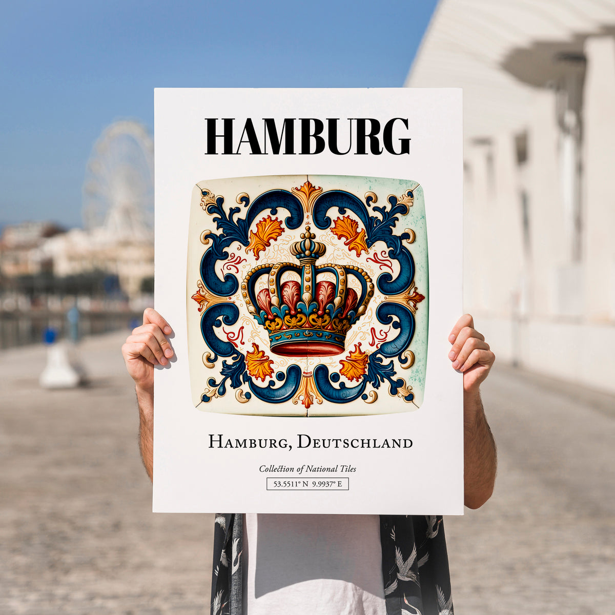 Hamburg, Germany – Travel Wall Decor, no-text version framed in wood