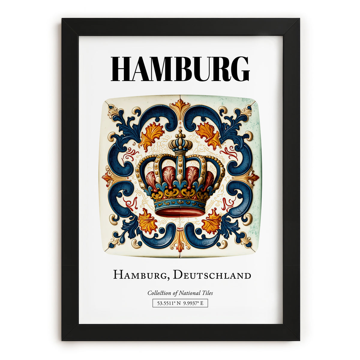 Hamburg, Germany – Travel Wall Decor, in sleek black frame